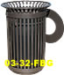 32 gallon wrought iron trash receptacle